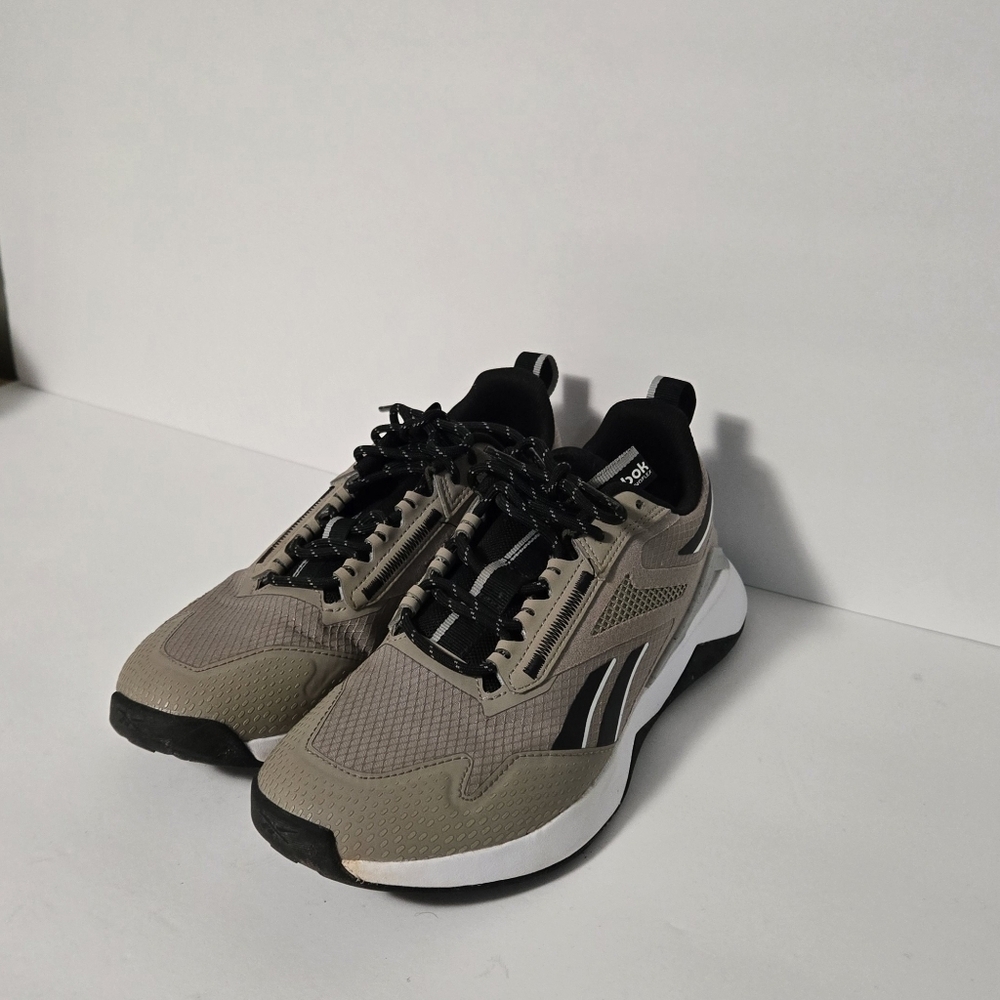 Reebok Nanoflex Comfort Foottbed Ortholite Tan & Black Womens 7 Sneakers